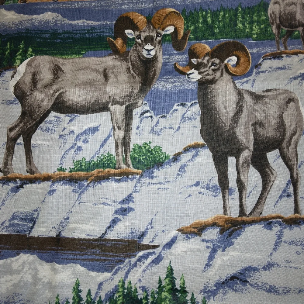 FABRIC Cranston VIP Cotton Fabric Wildlife Bear Wolf Deer Big Horn Sheep